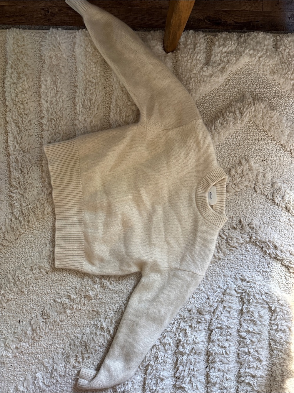 100% Cashmere Wilfred Cream Crewneck Sweater